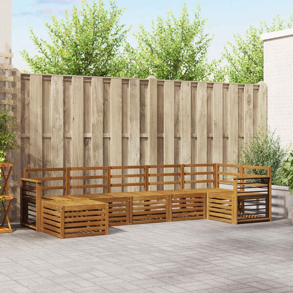 vidaXL Sedac&iacute; soupravy 7 pcs Př&iacute;rodn&iacute; Masivn&iacute; ak&aacute;tov&eacute; dřevo