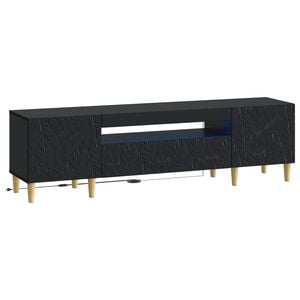 vidaXL LED TV skř&iacute;ň DELFT 153 x 35 x 43 cm Čern&aacute; Kompozitn&iacute; dřevo