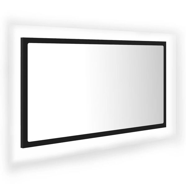 vidaXL LED koupelnové zrcadlo černé 80 x 8,5 x 37 cm akrylové