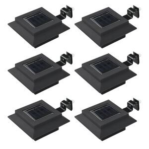 vidaXL Zahradn&iacute; sol&aacute;rn&iacute; lampy 6 ks LED čtvercov&eacute; 12 cm čern&eacute;