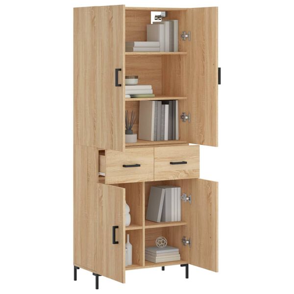 vidaXL Skř&iacute;ň highboard dub sonoma 69,5 x 34 x 180 cm kompozitn&iacute; dřevo