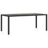 vidaXL Zahradní stůl se skleněnou deskou černý 190x90x75 cm polyratan