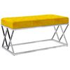 vidaXL Lavice hořčicově žlut&aacute; samet a nerezov&aacute; ocel