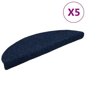 vidaXL Schodov&eacute; rohože samolepic&iacute; 5 ks 56 x 17 x 3 cm tmavě modr&eacute; půlkulat&eacute;