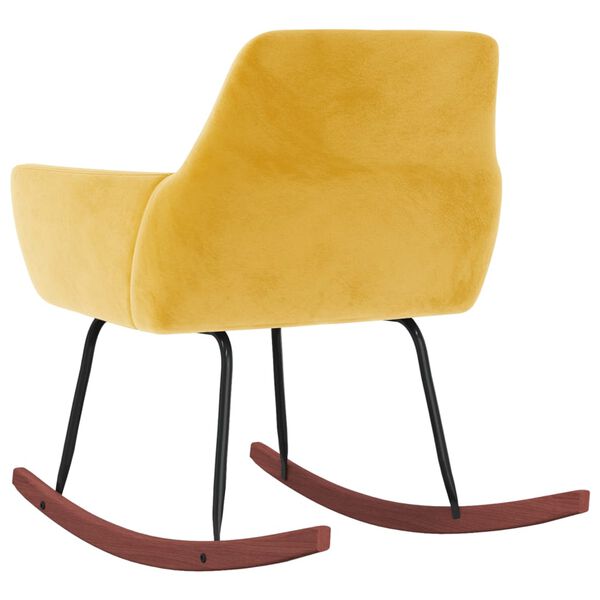 vidaXL Houpací křeslo žluté samet