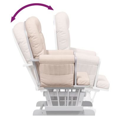 vidaXL Křeslo glider se stoličkou světle růžové textil