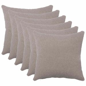 vidaXL Povlak na pol&scaron;t&aacute;ř 6 pcs HEERLEN Světle &scaron;ed&aacute; 30 x 30 cm Boucl&eacute;