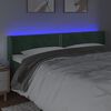 vidaXL Čelo postele s LED tmavě zelen&eacute; 203 x 16 x 78/88 cm samet
