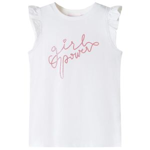 Dětsk&eacute; tričko s vol&aacute;nkov&yacute;m ruk&aacute;vem ecru 140