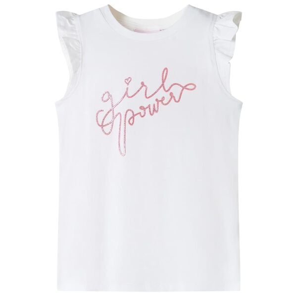 Dětsk&eacute; tričko s vol&aacute;nkov&yacute;m ruk&aacute;vem ecru 140