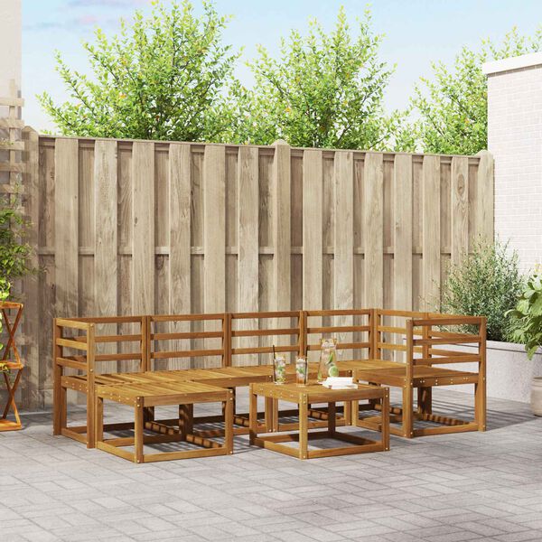 vidaXL Venkovn&iacute; pohovkov&aacute; souprava 7 pcs Přirozen&aacute; a Anthracitov&aacute;