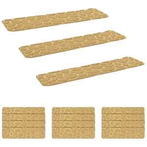 vidaXL N&aacute;&scaron;lapy na schody 15 ks 76 x 20 cm B&eacute;žov&aacute; Polyester Obd&eacute;ln&iacute;kov&yacute;