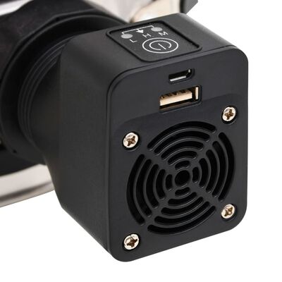 vidaXL Vařič na dřevo s USB ventilátorem stříbrný 35,5x26x28 cm ocel