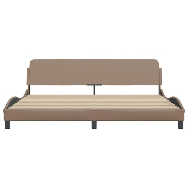 vidaXL R&aacute;m postele Dover cappuccino 200x200 cm uměl&aacute; kůže