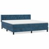 vidaXL Box spring postel s matrac&iacute; tmavě modr&aacute; 180x200 cm samet