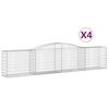 vidaXL Klenut&eacute; gabionov&eacute; ko&scaron;e 4 ks 400x50x80/100 cm pozinkovan&eacute; železo
