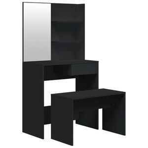 vidaXL Set toaletn&iacute;ho stolku čern&yacute; 74,5 x 40 x 141 cm