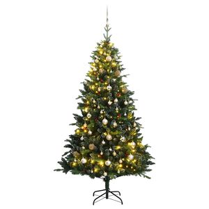 vidaXL Uměl&yacute; skl&aacute;pěc&iacute; v&aacute;nočn&iacute; stromek se 150 LED a koulemi 150 cm