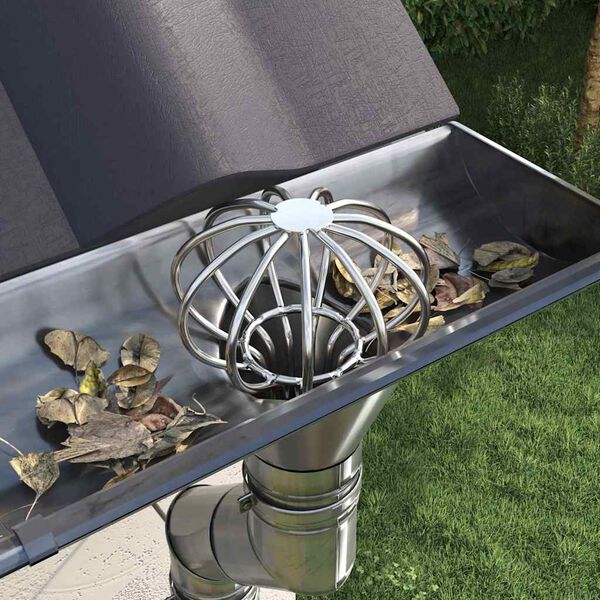 vidaXL Ochrana listů okapů 2 pcs Stř&iacute;brn&aacute; 50 mm Nerezov&aacute; ocel