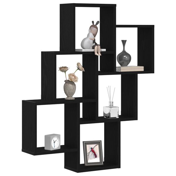 vidaXL N&aacute;stěnn&aacute; polička Čern&yacute; dub 78 x 15 x 92 cm kompozitn&iacute; dřevo