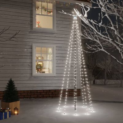 vidaXL Vánoční strom s hrotem 310 studených bílých LED diod 300 cm