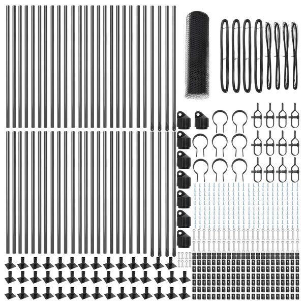 vidaXL Plotov&yacute; sloupek. &Scaron;ed&aacute; 100 x 1 m (25 mm s&iacute;ť) Ocel a PVC