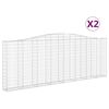vidaXL Klenut&eacute; gabionov&eacute; ko&scaron;e 2 ks 400x30x140/160cm pozinkovan&eacute; železo