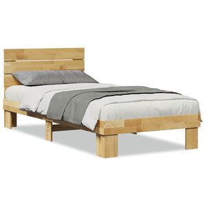 vidaXL R&aacute;m postele s čelem bez matrace 75x190 cm Dubov&yacute; masiv