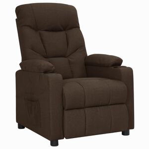 vidaXL Polohovac&iacute; křeslo tmavě hněd&eacute; textil