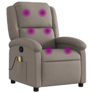 vidaXL Mas&aacute;žn&iacute; polohovac&iacute; křeslo taupe textil
