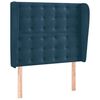 vidaXL Čelo postele typu u&scaron;&aacute;k tmavě modr&eacute; 83 x 23 x 118/128 cm samet