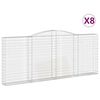 vidaXL Klenut&eacute; gabionov&eacute; ko&scaron;e 8 ks 400x30x160/180cm pozinkovan&eacute; železo