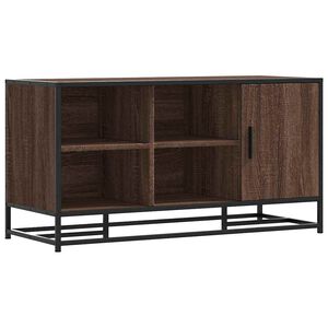 vidaXL Lavice s botn&iacute;kem hněd&yacute; dub 100x40x53,5 cm kompozit a kovu