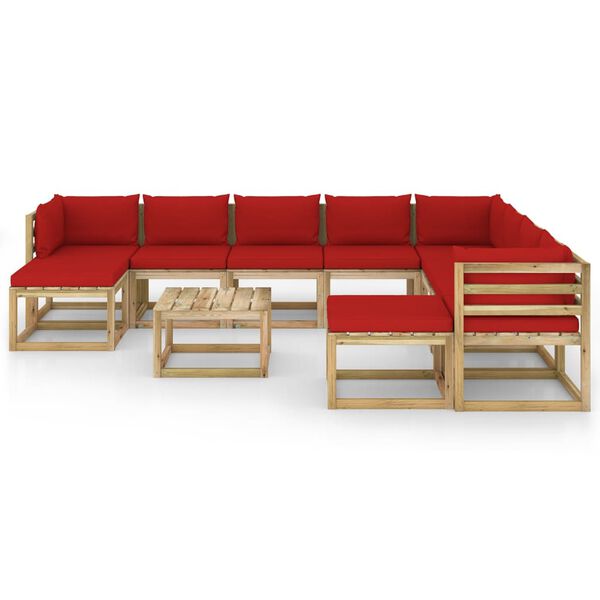 vidaXL 11d&iacute;ln&aacute; zahradn&iacute; sedac&iacute; souprava podu&scaron;ky impregnovan&aacute; borovice