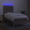 vidaXL Box spring postel s matrac&iacute; a LED taupe 100x200 cm textil