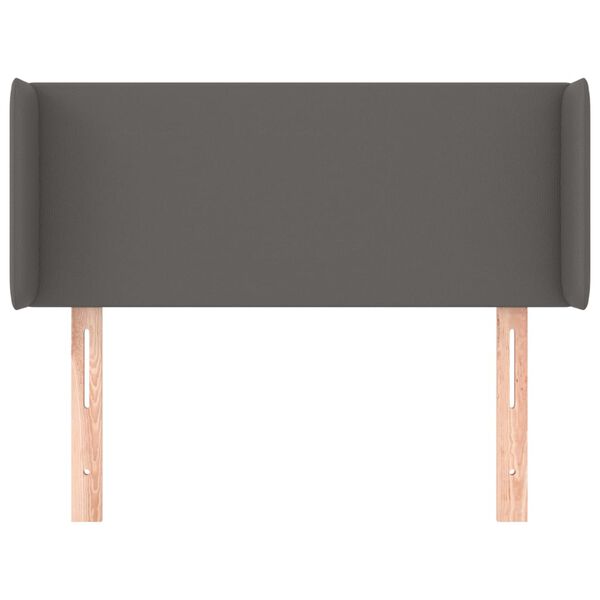 vidaXL Čelo postele typu u&scaron;&aacute;k &scaron;ed&aacute; 103 x 16 x 78/88 cm uměl&aacute; kůže