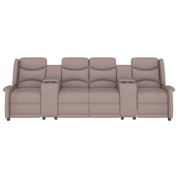 vidaXL 4m&iacute;stn&eacute; mas&aacute;žn&iacute; polohovac&iacute; křeslo s drž&aacute;ky n&aacute;pojů taupe