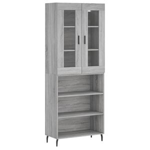 vidaXL Skř&iacute;ň highboard &scaron;ed&aacute; sonoma 69,5 x 34 x 180 cm kompozitn&iacute; dřevo