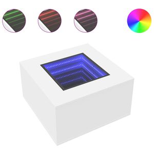vidaXL Konferenčn&iacute; stolek s LED b&iacute;l&yacute; 60 x 60 x 40 cm kompozitn&iacute; dřevo
