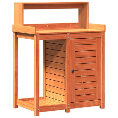 vidaXL Přesazovací stůl s policemi hnědý 82,5x50x109,5 cm borové dřevo