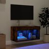vidaXL TV skř&iacute;ňka s LED osvětlen&iacute;m kouřov&yacute; dub 60 x 30 x 30 cm