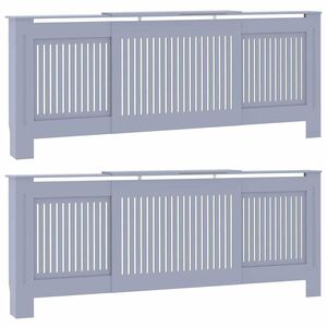 vidaXL Kryt radi&aacute;toru 2 pcs &Scaron;ed&aacute; 205 x 20,5 x 81,5 cm Kompozitn&iacute; dřevo