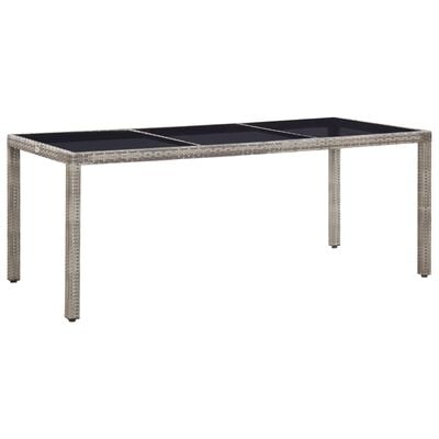 vidaXL Zahradní stůl šedý 190 x 90 x 75 cm polyratan