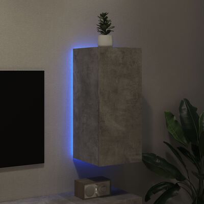 vidaXL Nástěnná TV skříňka s LED osvětlením betonově šedá 30,5x35x70cm
