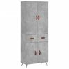 vidaXL Skř&iacute;ň highboard betonově &scaron;ed&aacute; 69,5x34x180 cm kompozitn&iacute; dřevo