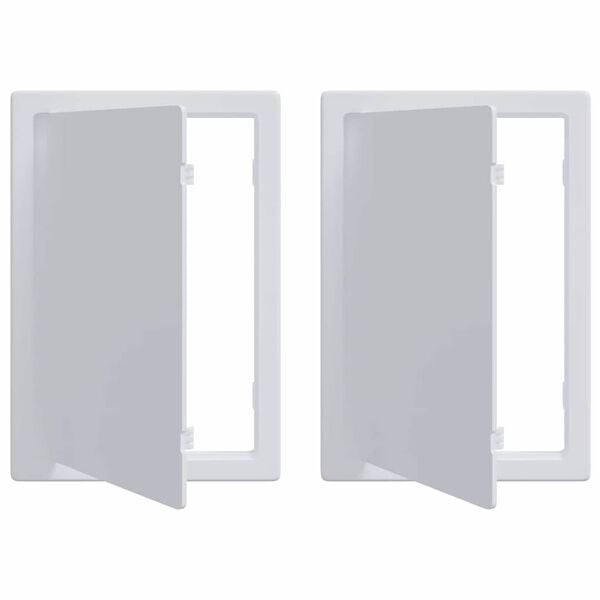 vidaXL Př&iacute;stupov&eacute; panely 2 pcs B&iacute;l&aacute; 15 x 23 cm ABS plast