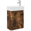 vidaXL Koupelnov&aacute; skř&iacute;ňka s bateri&iacute; Kouřov&yacute; dub 45,5 x 22,5 x 84 cm