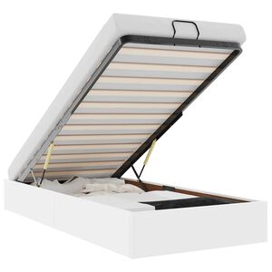 vidaXL Osmansk&yacute; r&aacute;m postele bez matrace b&iacute;l&yacute; 90x200 cm uměl&aacute; kůže