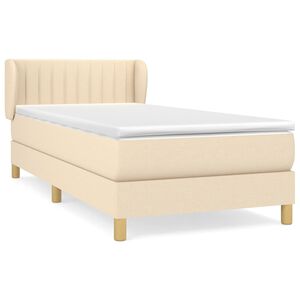 vidaXL Box spring postel s matrac&iacute; kr&eacute;mov&aacute; 80 x 200 cm textil