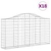 vidaXL Klenut&eacute; gabionov&eacute; ko&scaron;e 18ks 200x30x100/120cm pozinkovan&eacute; železo